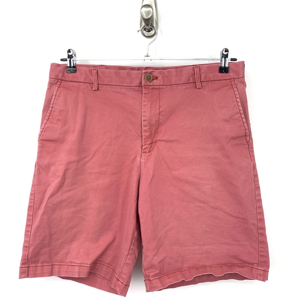 IZOD‎ Men 34 x 10 Shorts Brick Red Chino Flat Front Slim Cotton Stretch